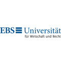 blaue und freigestelltes Logo von der EBS Universität für Wirtschaft und Recht